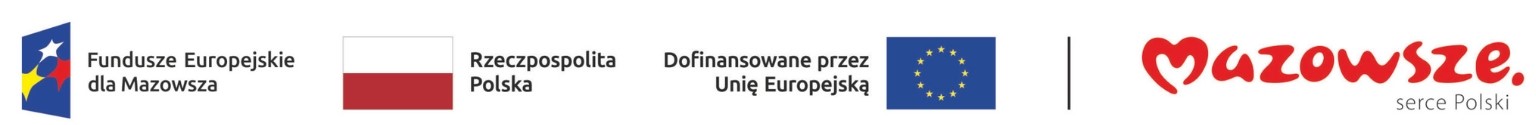 Logotypy Funduszy Europejskich, Rzeczypospolitej Polskiej i Województwa Mazowieckiego