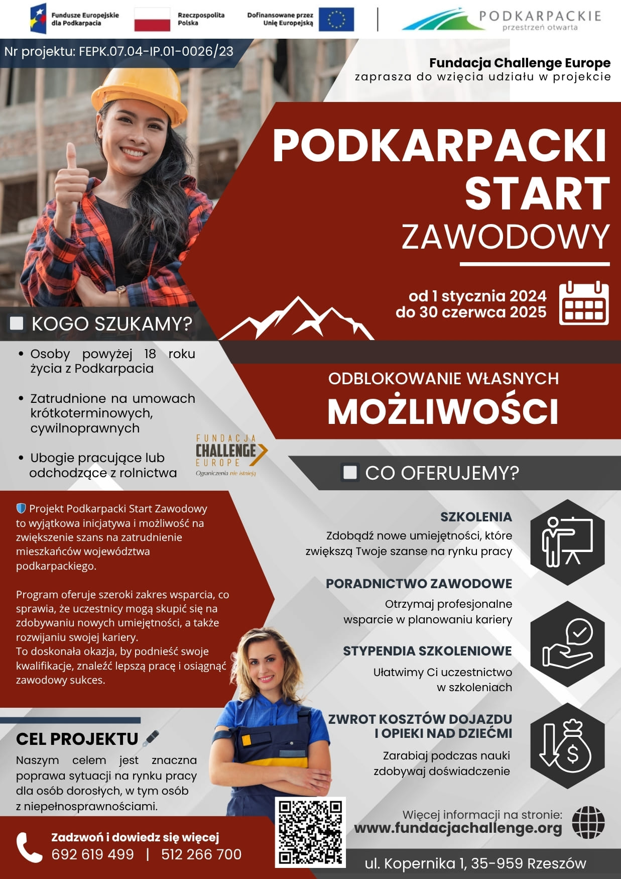 Podkarpacki start zawodowy plakat v3(1) Plakat projektu "Podkarpacki start zawodowy" - wersja informacyjna