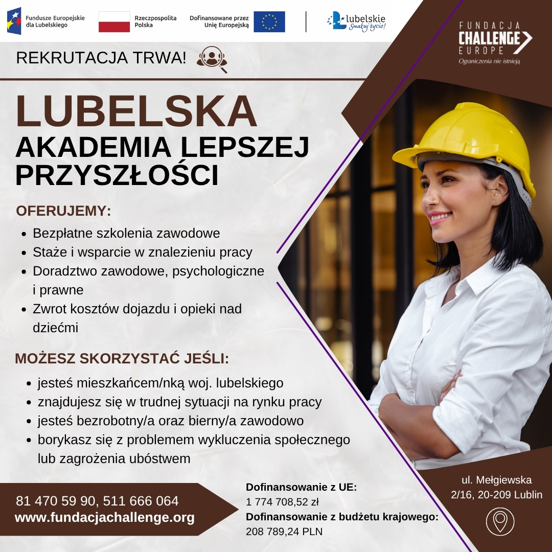 Plakat projektu informujący o rekrutacji