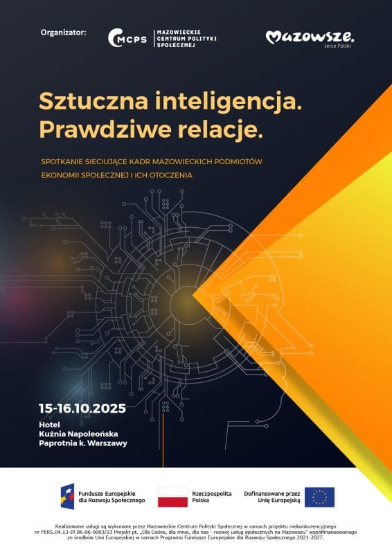 Plakat wydarzenia - Sztuczna inteligencja. Prawdziwe relacje.