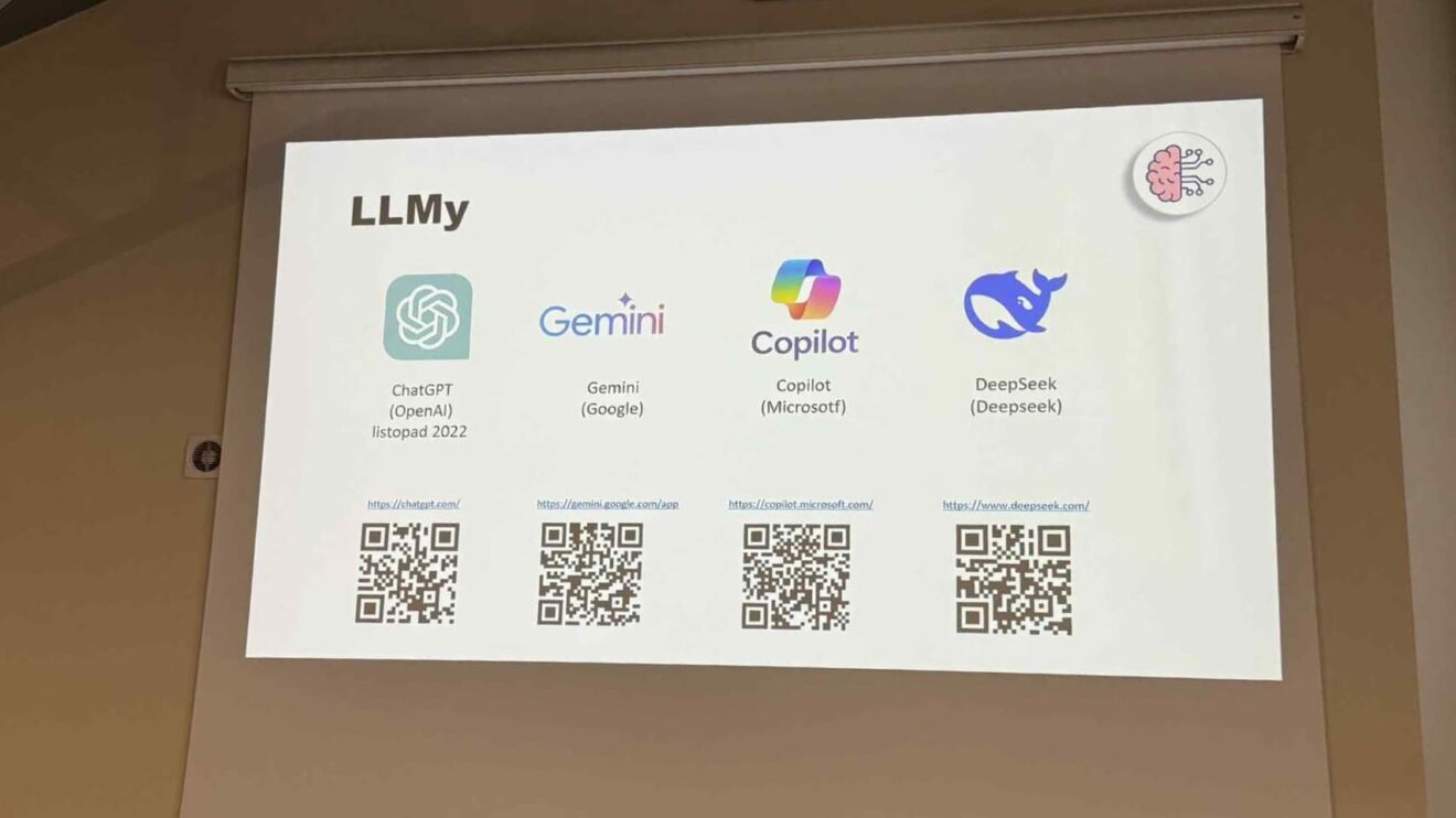 Najpopularniejsze narzędzia AI prezentowane na ekranie podczas wydarzenia.
