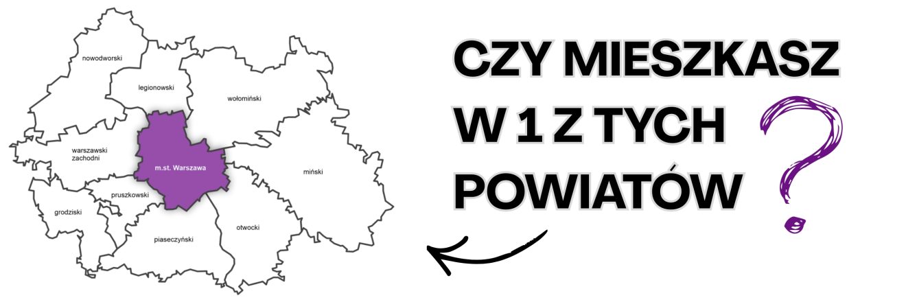 Czy mieszkasz w 1 z tych powiatów? mapa RWS.