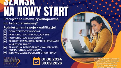 Plakat projektu Szansa na nowy start. Kliknij aby powiększyć